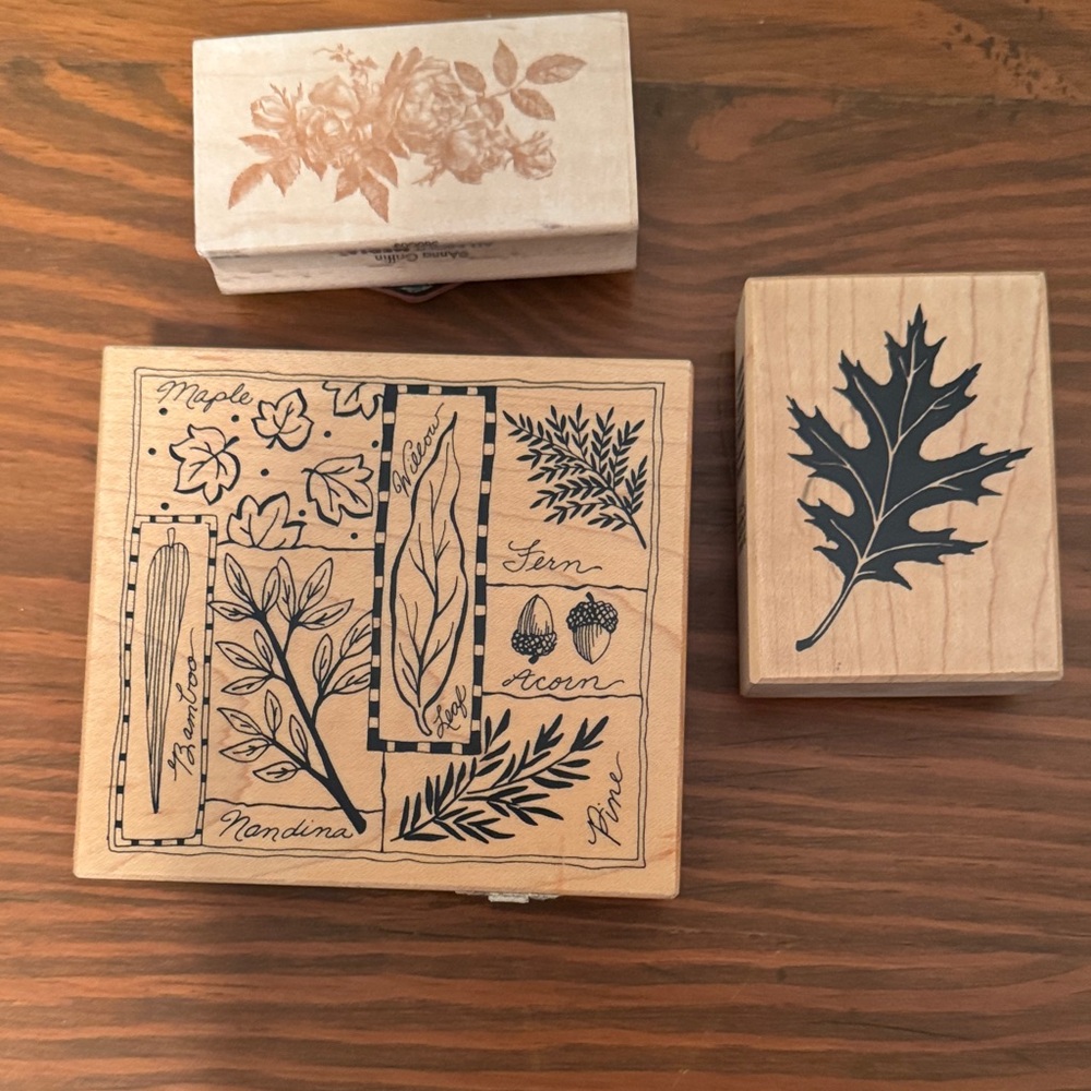 Wooden Stamp Set with Nature Designs